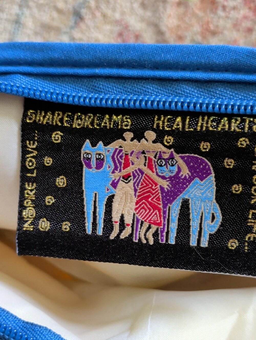 Laurel Burch Cat & Floral Zip Pouch With Mirror - Picture 5 of 5